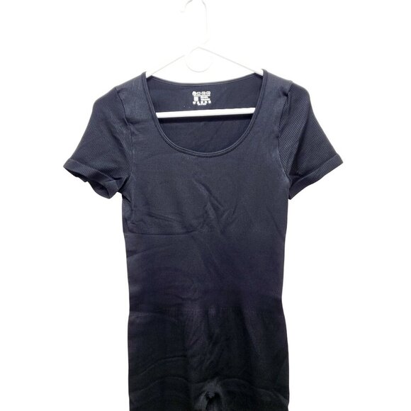 OQQ Black Short-Sleeve Scoop Neck Full-Length Bodysuit Womens Size L - Picture 11 of 11